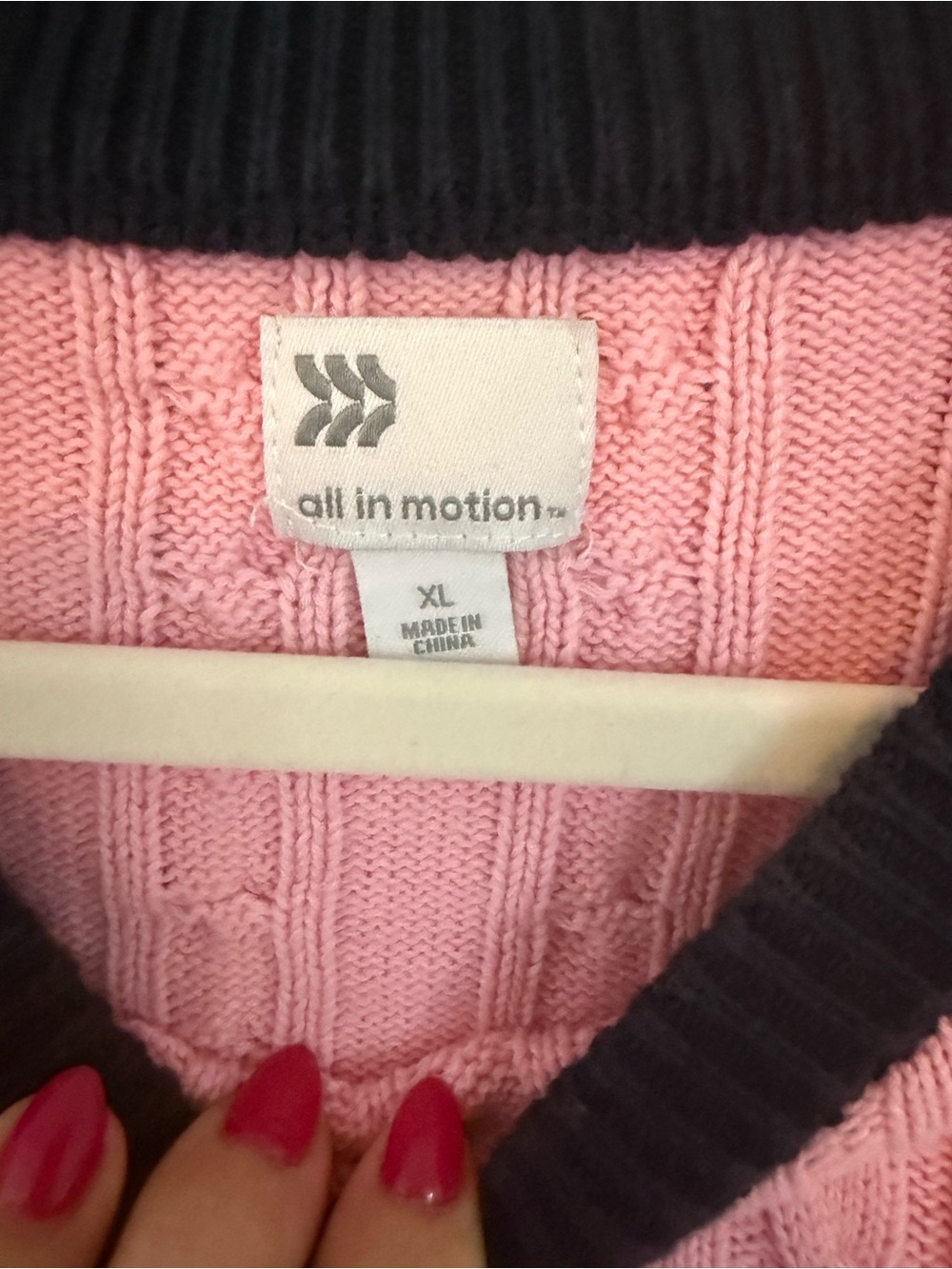 Pink & Green Cable Knit Golf Sweater - Picture 4 of 5